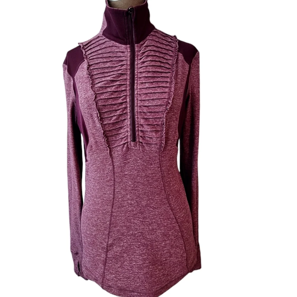 Lululemon Run Your Heart Out Half Zip Pullover Sweatshirt Heathered Plum 8